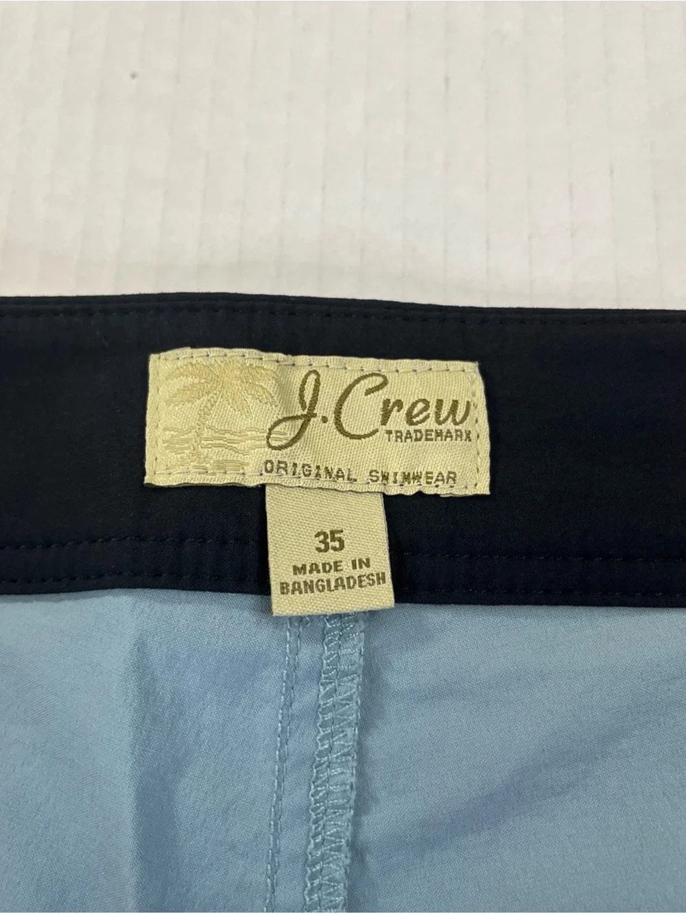 J. Crew Men's Original Swimwear Board Shorts Size 35 Light Blue & Black